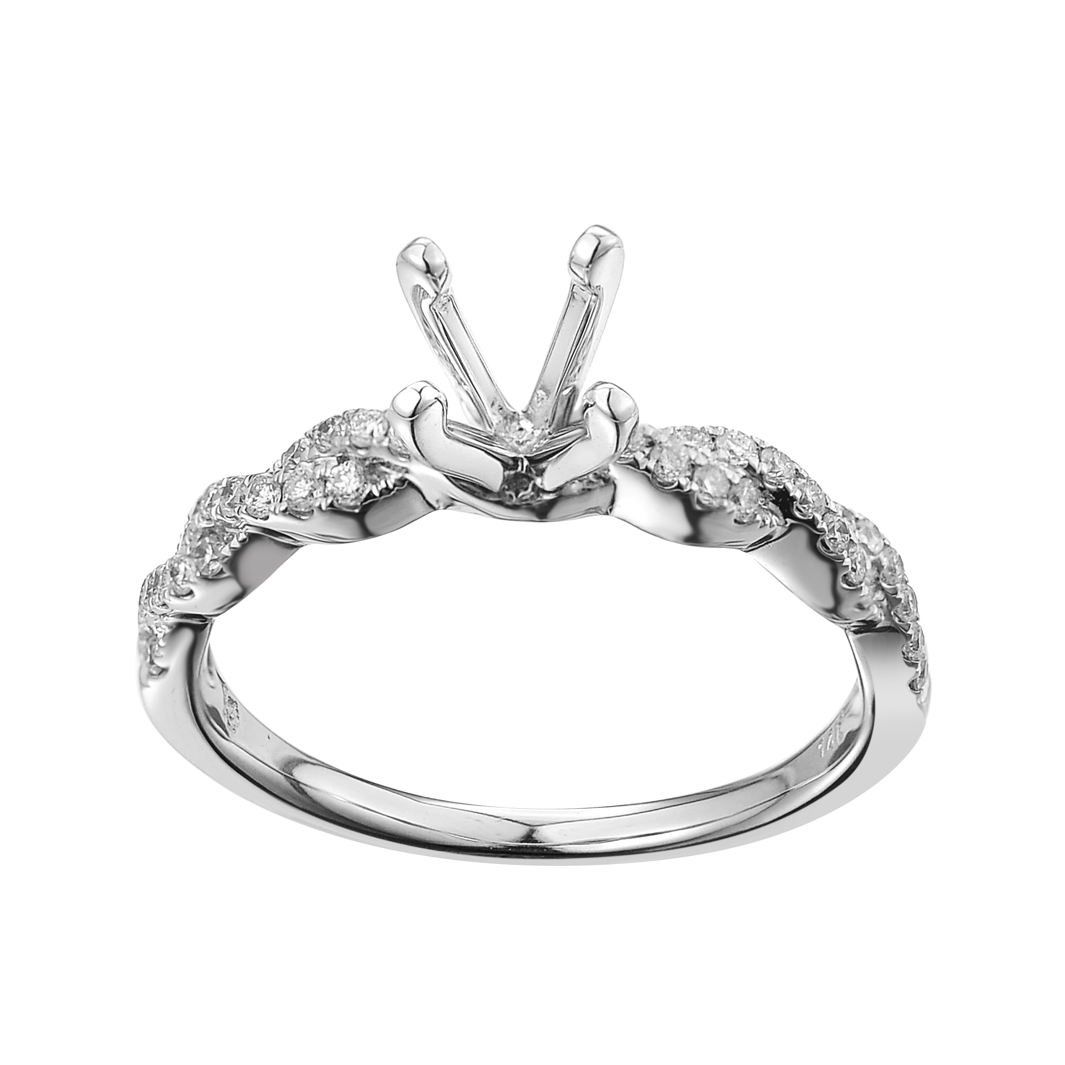 Diamond Engagement Ring Mount 0.41 ct. 14K White Gold
